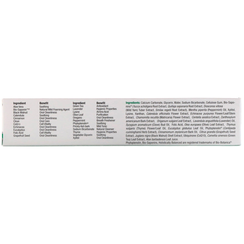 Nature's Answer, PerioBrite Natural Brightening Toothpaste with CoQ10 & Folic Acid, Cool Mint, 4 oz (113.4g)