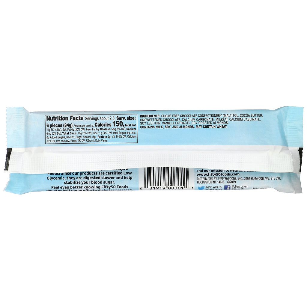 Fifty 50, mandelchokoladebar, 2,8 oz (80 g)