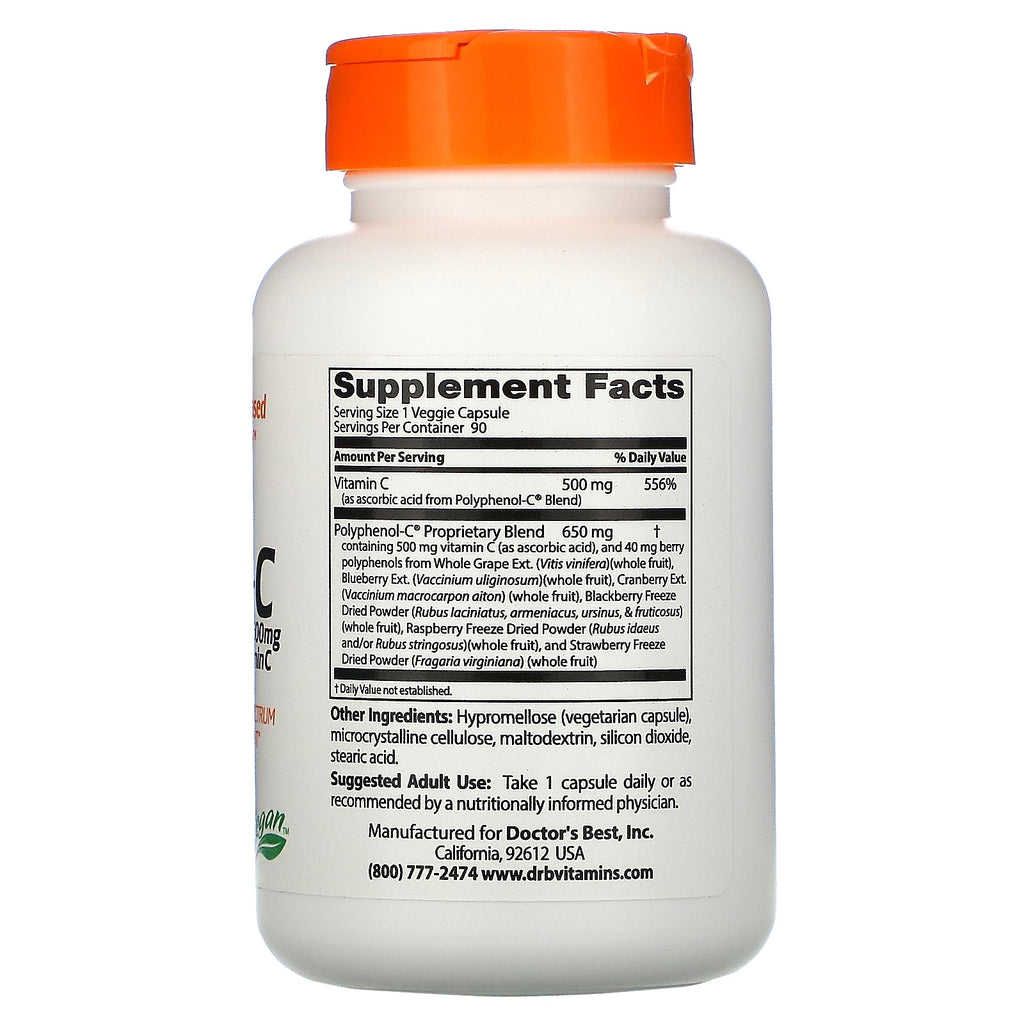 Doctor's Best, Polyphenol-C-kompleks med C-vitamin, 90 grøntsagskapsler