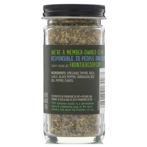Frontier Natural Products, Hierbas de Italia, Mezcla italiana de hierbas aromáticas, 22 g (0,80 oz)