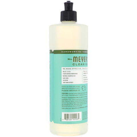 Mrs. Meyers Clean Day, opvaskemiddel, basilikumduft, 16 fl oz (473 ml)