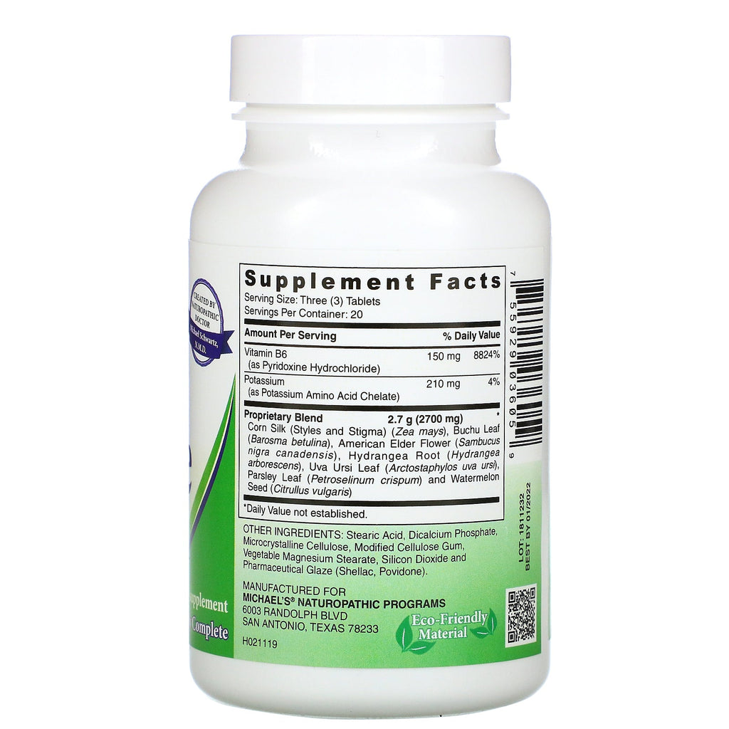 Michael's Naturopathic, Vandbalancefaktorer, 60 vegetariske tabletter