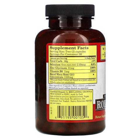 Whole World Botanicals, Maca real para hombres, gelatinizada, 500 mg, 180 cápsulas vegetarianas