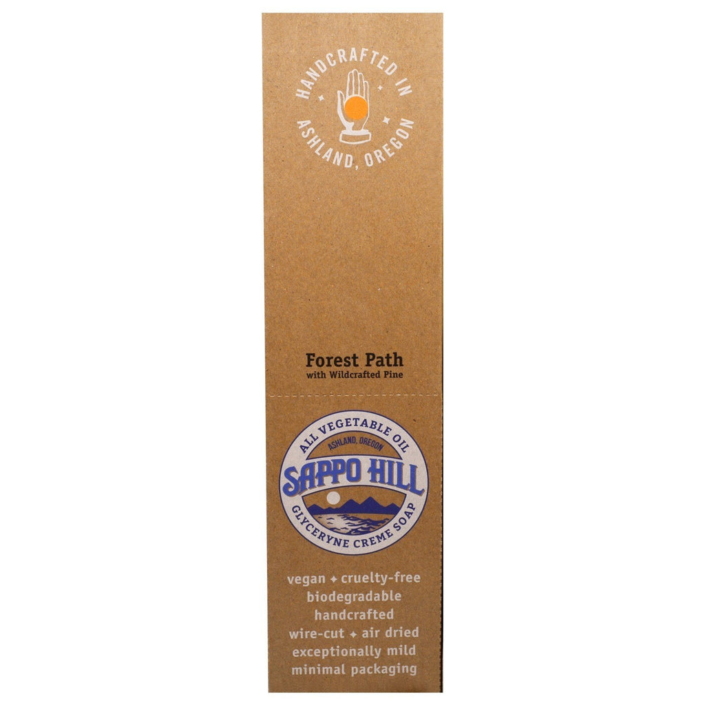 Sappo Hill, Glycerine Creme Soap, Forest Path Wildcrafted Pine, 12 Bars, 3.5 oz (100 g)