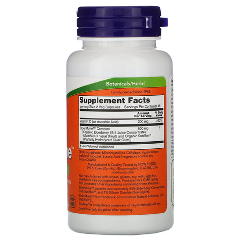 Now Foods, ElderMune, respaldo del sistema inmunológico, 90 cápsulas vegetales