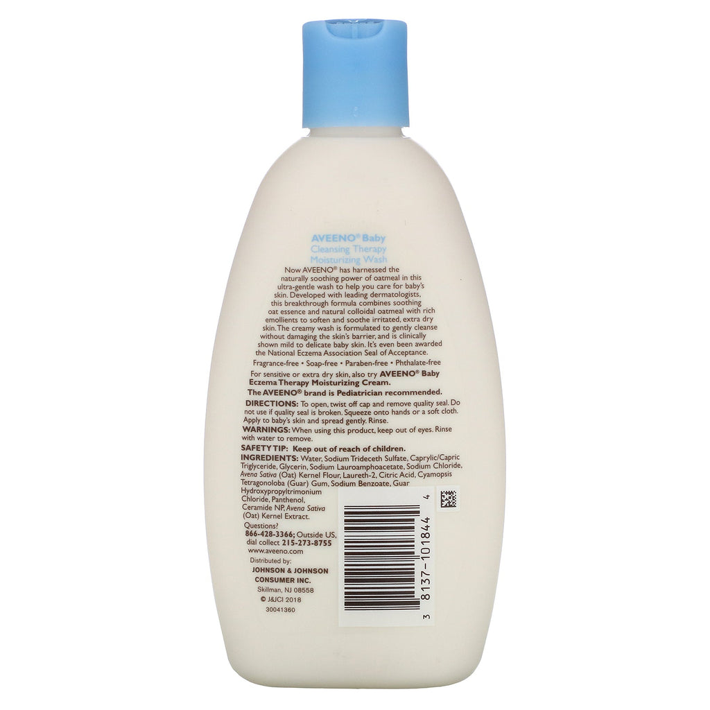 Aveeno, Baby, Cleansing Therapy Moisturizing Wash, Duftfri, 8 fl oz (236 ml)