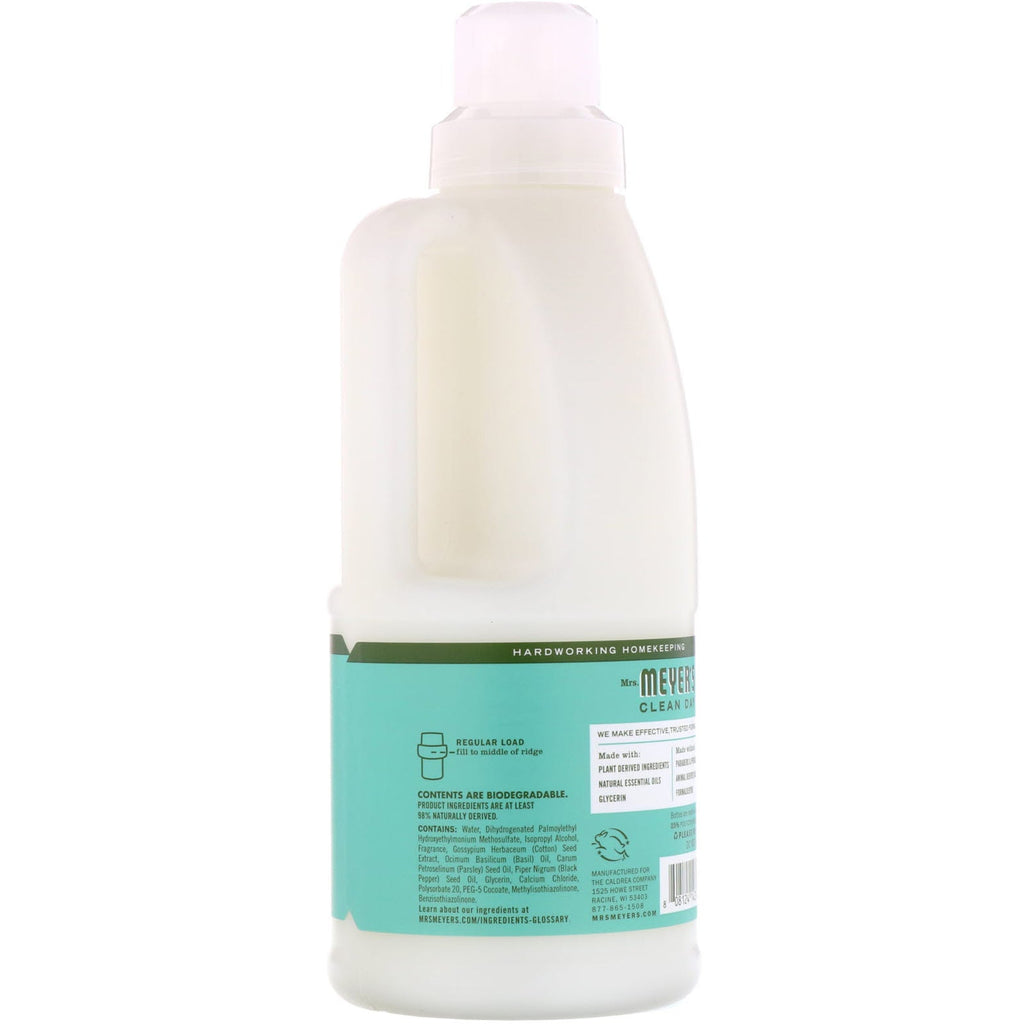Mrs. Meyers Clean Day, skyllemiddel, basilikum duft, 32 fl oz (946 ml)