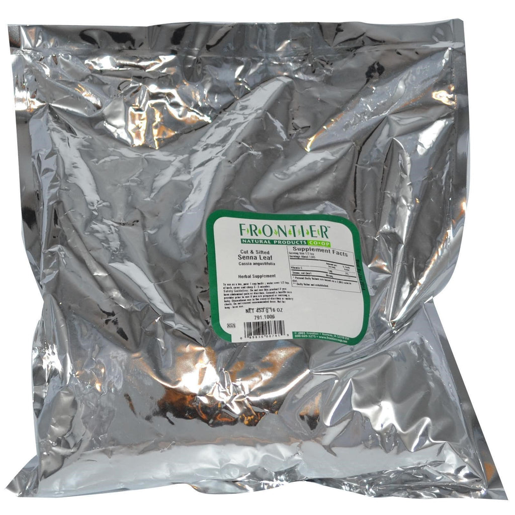 Frontier Natural Products, skåret og sigtet Senna blad, 16 oz (453 g)