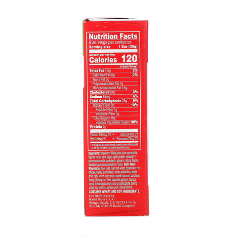 Kashi, barras de cereal horneadas suaves, fresa madura, 6 barras, 35 g (1,2 oz) cada una