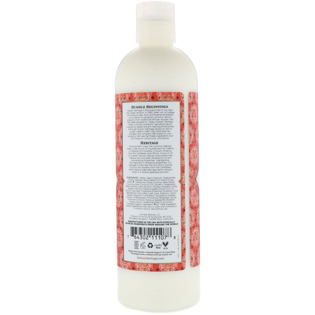 Nubian Heritage, Body Lotion, Coconut &amp; Papaya, 13 fl oz (384 ml)