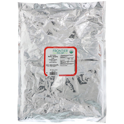 Frontier Natural Products, skåret og sigtet brændenælde, brændende blade, 16 oz (453 g)