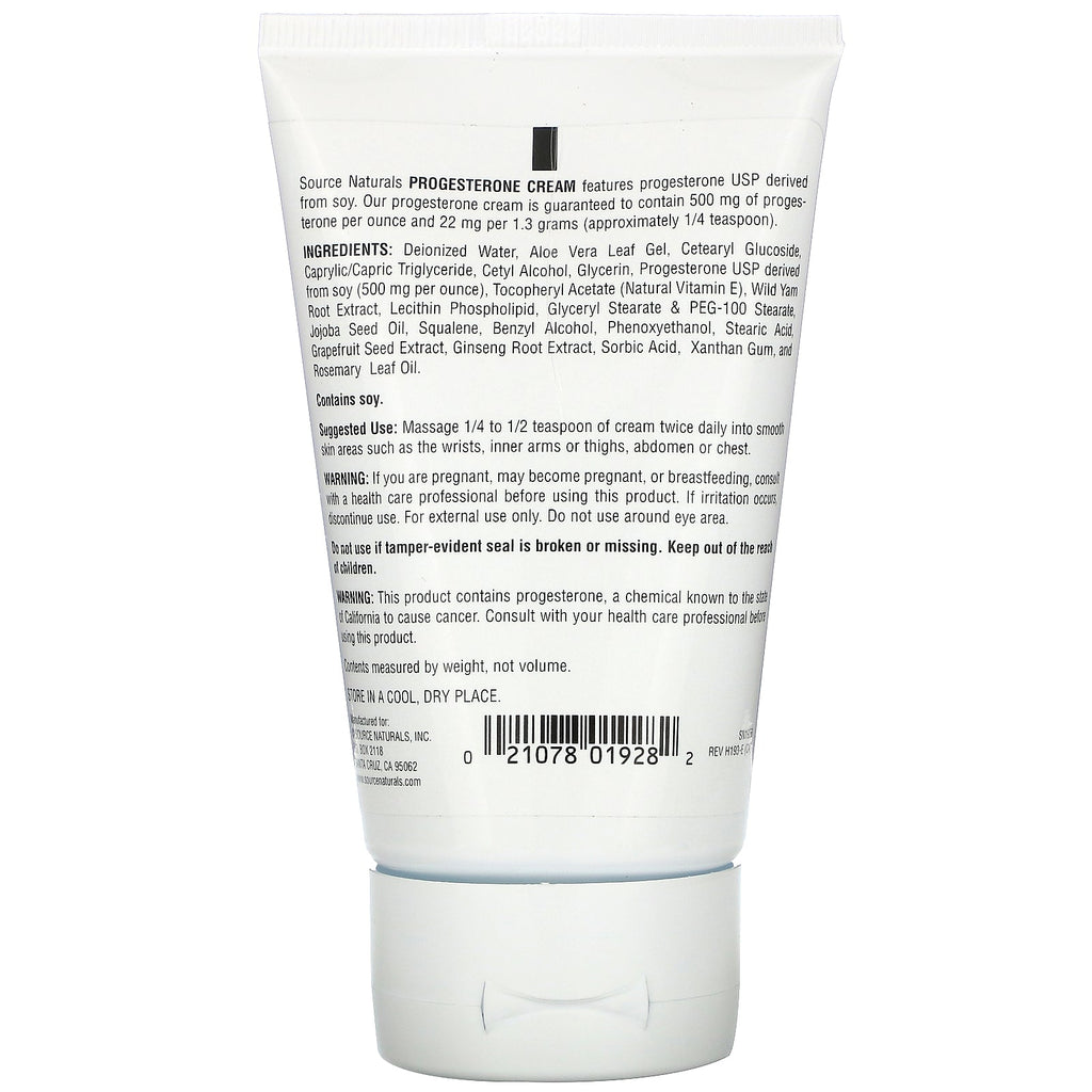 Source Naturals, progesteroncreme, 4 oz (113,4 g)