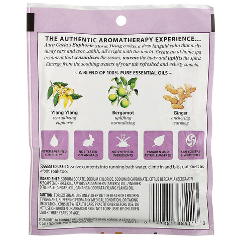 Aura Cacia, Baño mineral de aromaterapia, Ylang Ylang eufórico, 2,5 oz (70,9 g)