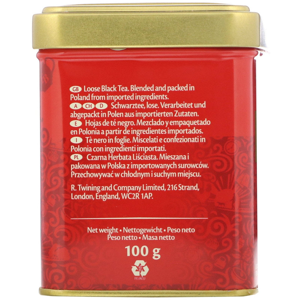 Twinings, klassikere, engelsk morgenmad løs te, 3,53 oz (100 g)
