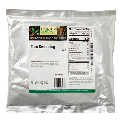 Frontier Natural Products, Condimento para tacos, 16 oz (453 g)