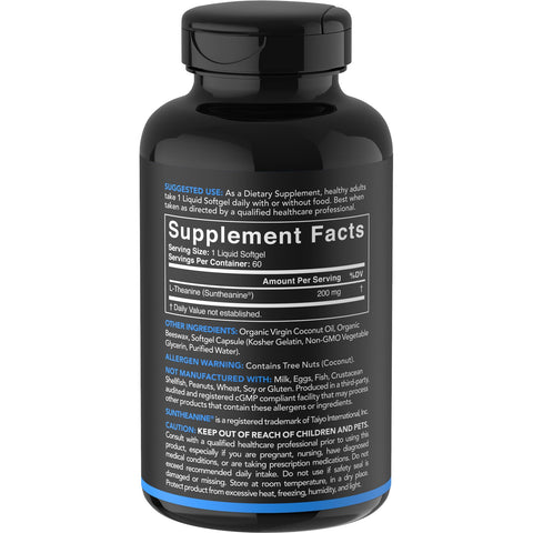 Sports Research, L-theanine, 200 mg, 60 Softgels