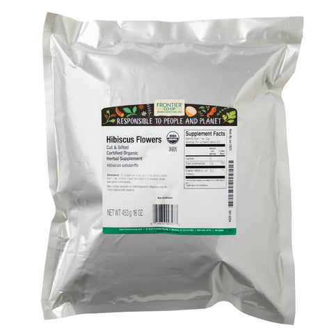 Frontier Natural Products, afskårne og sigtede hibiscusblomster, 16 oz (453 g)
