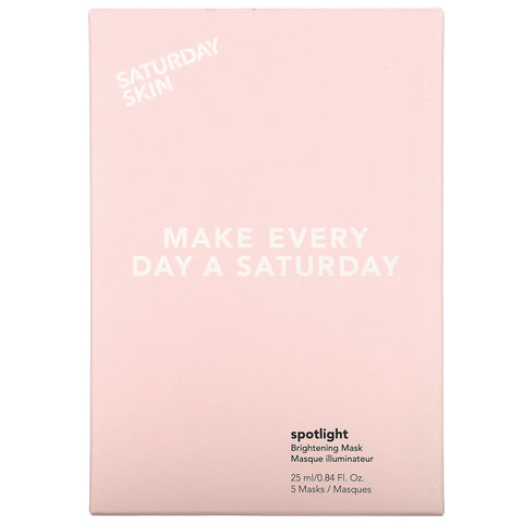 Saturday Skin, Spotlight, Brightening Mask, 5 ark, 0,84 fl oz (25 ml) hver
