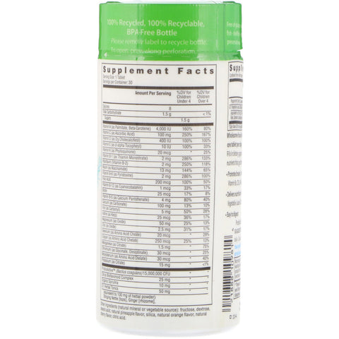 Rainbow Light, Kid's One, MultiStars, fødevarebaseret multivitamin, frugtpunch, 30 tyggetabletter