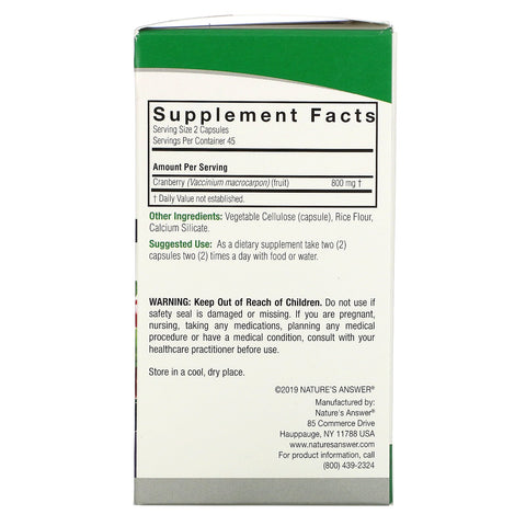 Naturens svar, tranebær, 800 mg, 90 vegetariske kapsler