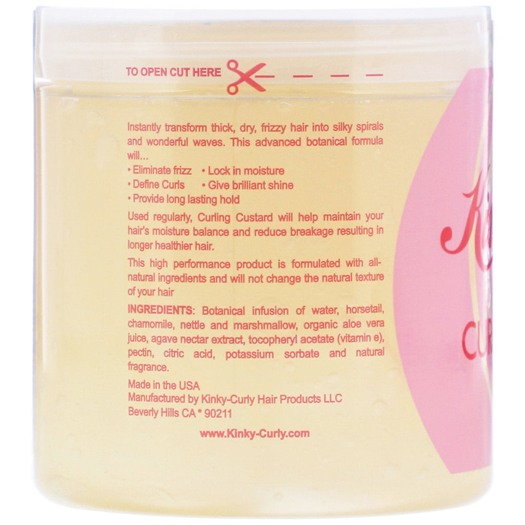 Kinky-krøllet, Original Curling Custard, Natural Styling Gel, 8 oz