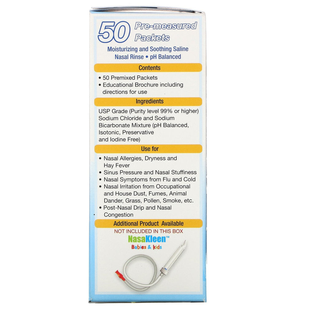 Squip, Nasaline, Saline Solution Packets, 50 Pre-Measured Packets