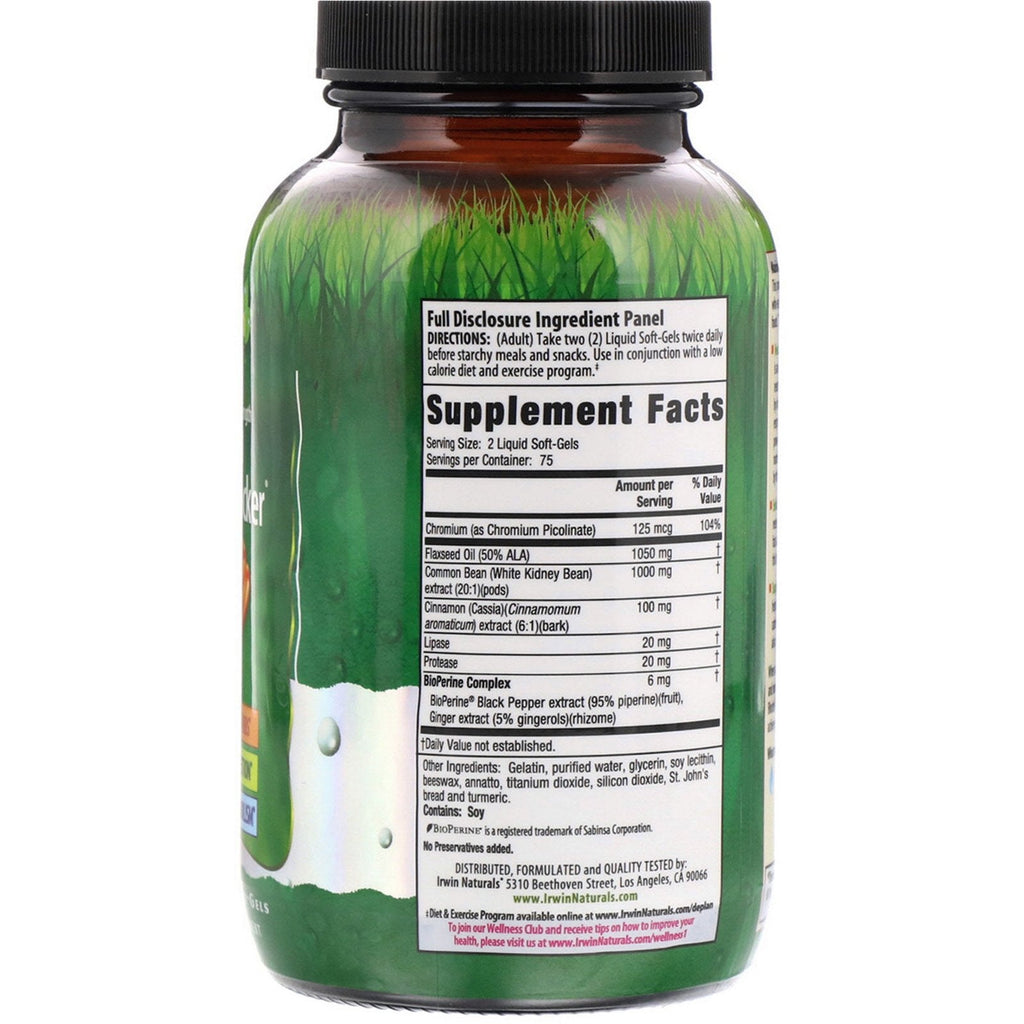 Irwin Naturals, 3-in-1 Carb Blocker, Maximum Strength, 150 Liquid Soft-Gels