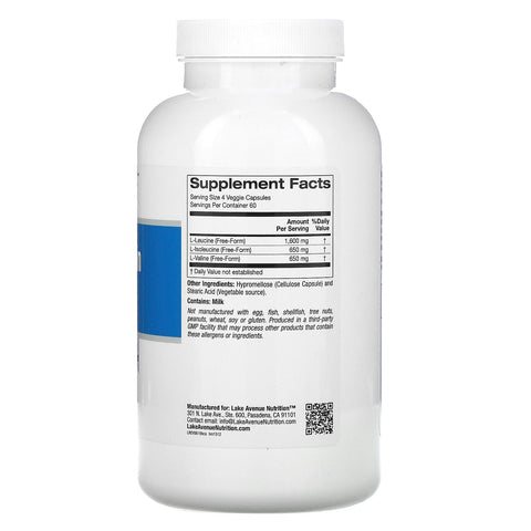 Lake Avenue Nutrition, forgrenede aminosyrer, 240 vegetabilske kapsler