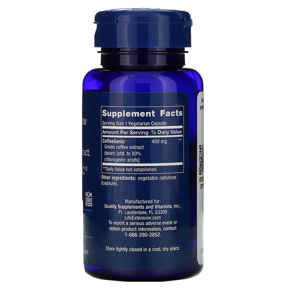Life Extension, CoffeeGenic, Grøn kaffeekstrakt, 400 mg, 90 vegetariske kapsler