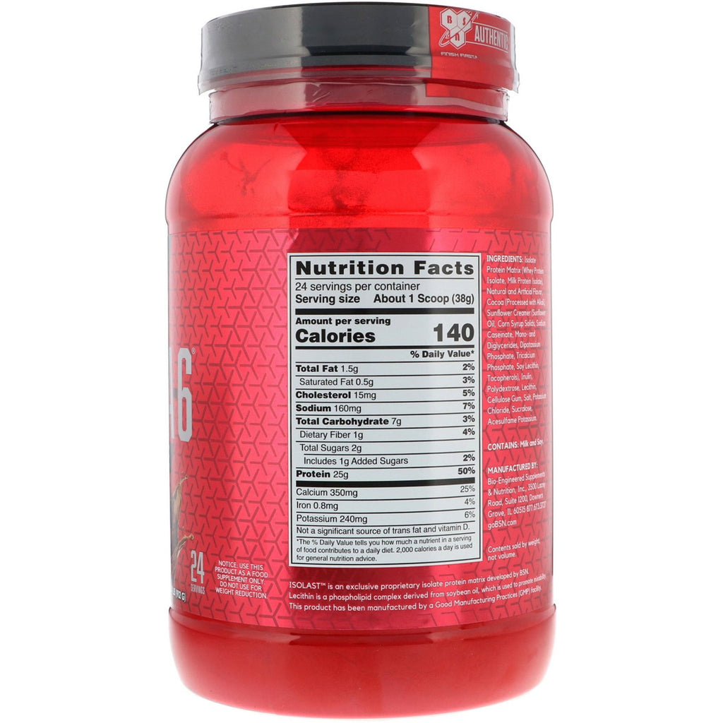 BSN, Syntha-6 Isolate, Proteinpulverdrikblanding, Chokolade Milkshake, 2,01 lb (912 g)