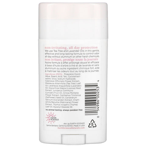 Earth Science, Natural Deodorant, Tea Tree, Lavendel, 2,45 oz (70 g)
