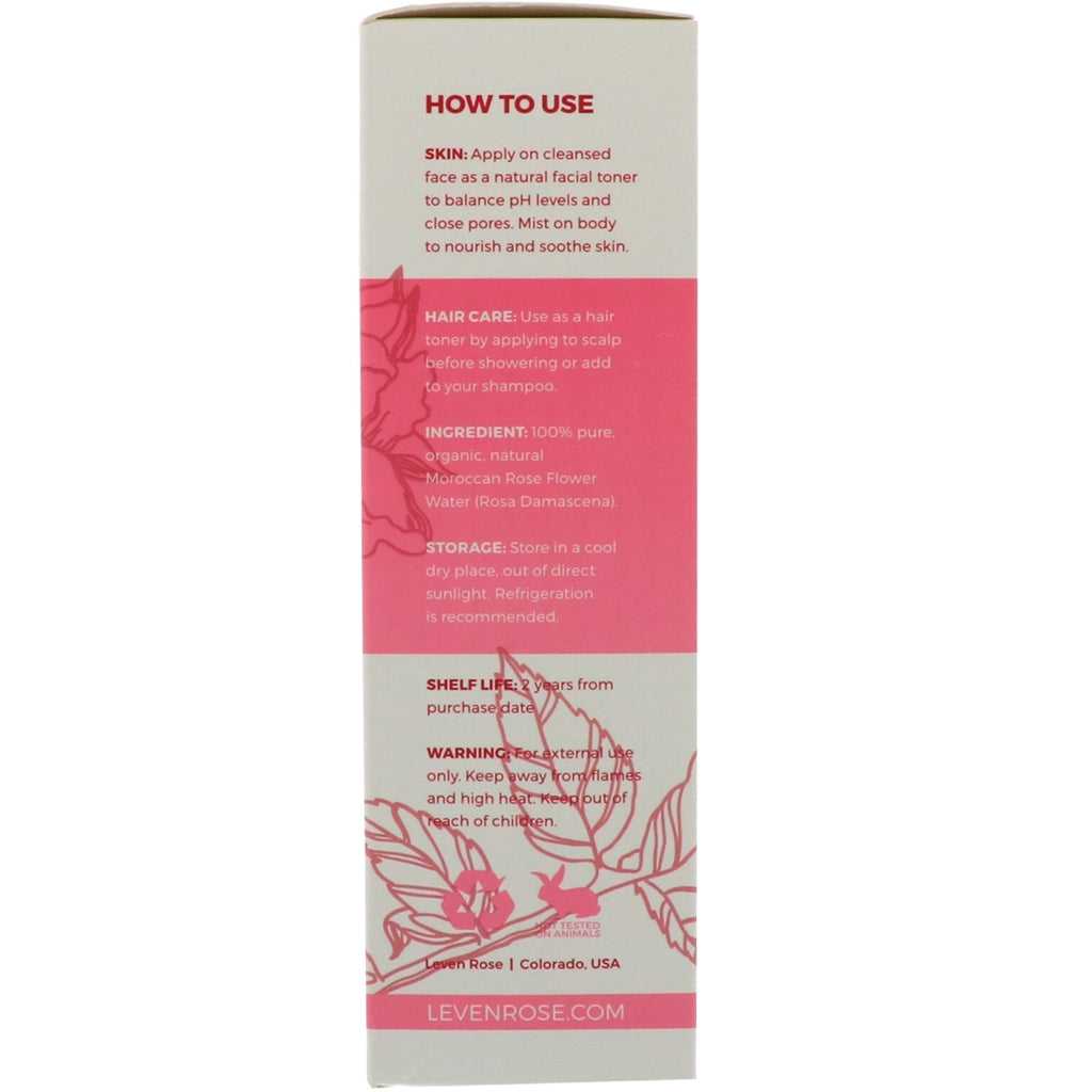 Leven Rose, 100 % rent og rosenvand, 4 fl oz (118 ml)