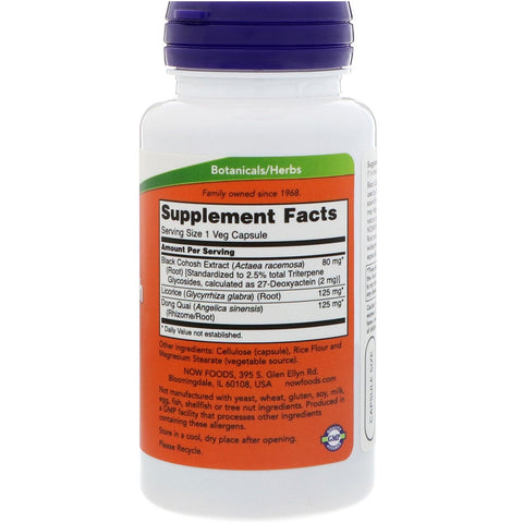 Now Foods, Black Cohosh Root, 80 mg, 90 Veg-kapsler