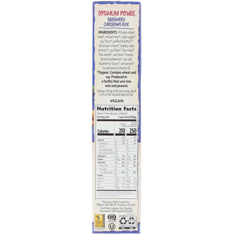 Nature's Path, Cereal Optimum Power, Lino, canela y arándanos, 400 g (14 oz)
