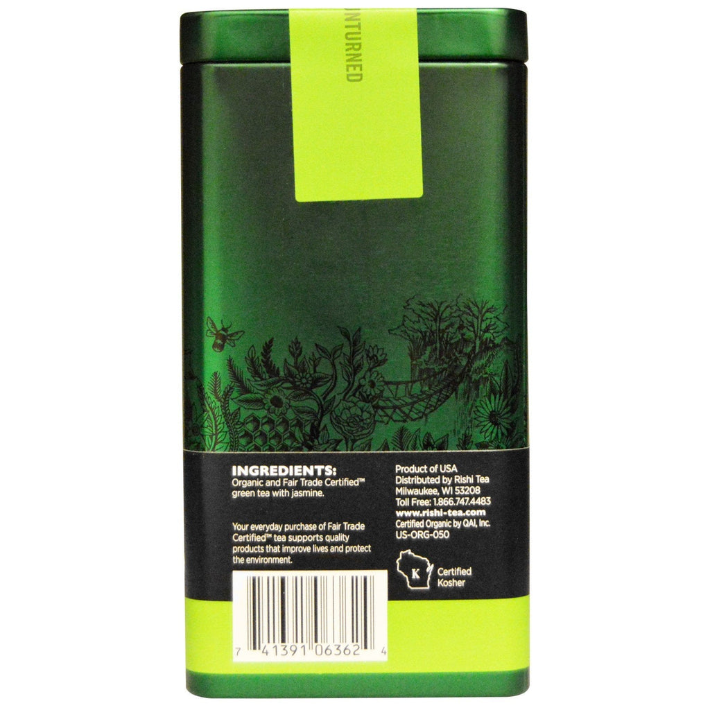 Rishi-te, løsbladsgrøn te, jasmin, 1,94 oz (55 g)