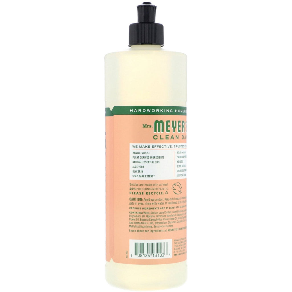 Mrs. Meyers Clean Day, opvaskemiddel, geranium duft, 16 fl oz (473 ml)