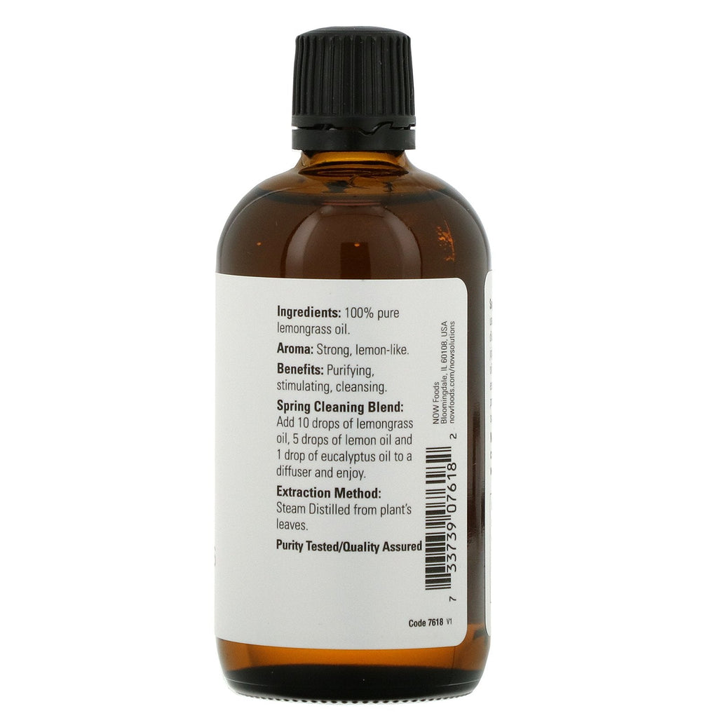 Nu fødevarer, æteriske olier, citrongræs, 4 fl oz (118 ml)