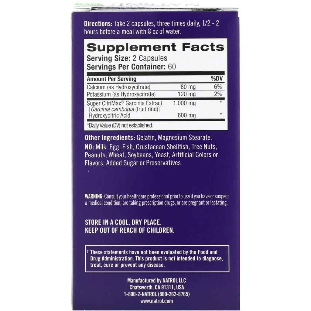 Natrol, Garcinia Cambogia, 1,000 mg, 120 Capsules