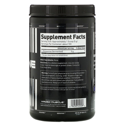 Kaged Muscle, Glutamin, Utilsat, 1,1 lbs (500 g)