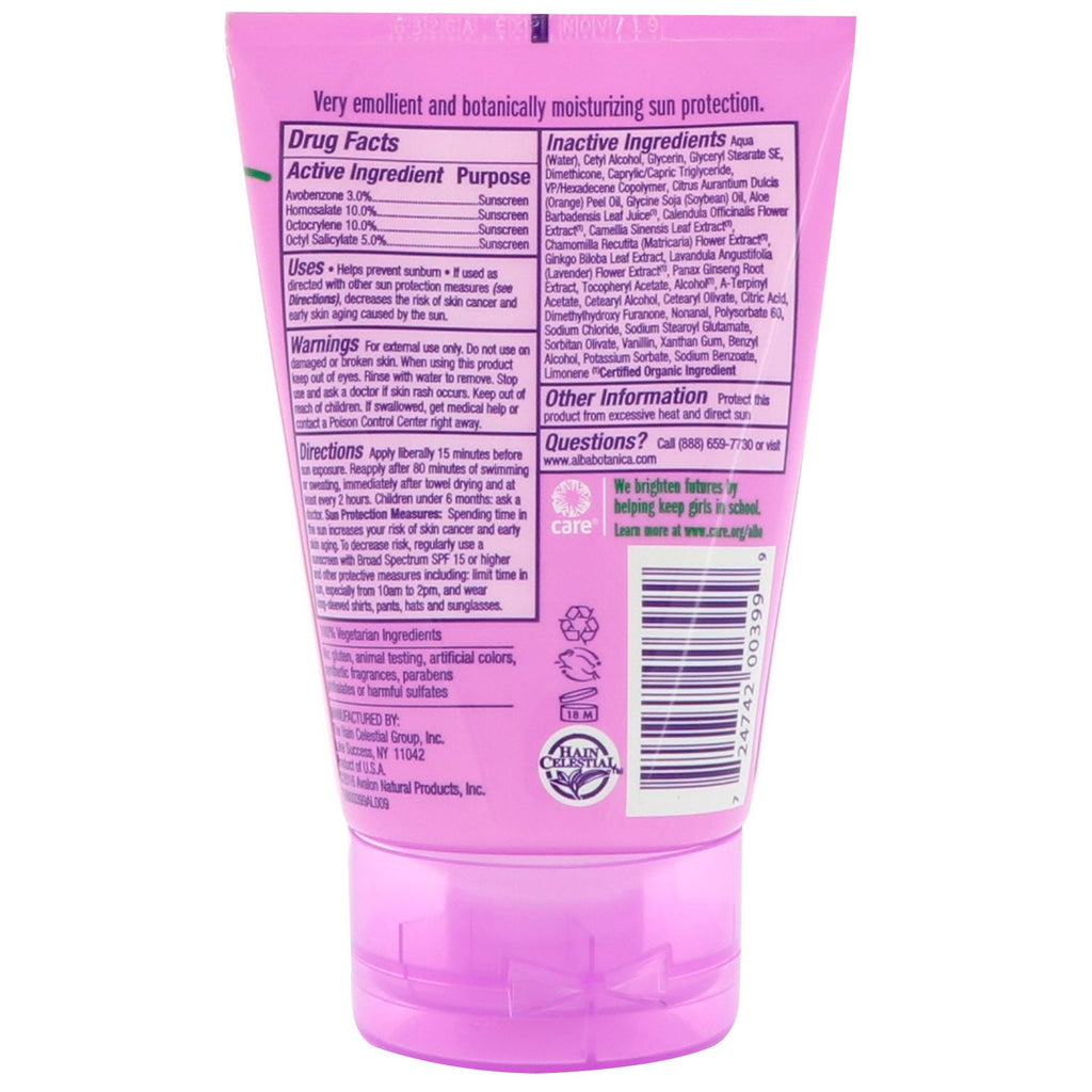 Alba Botanica, Kids Sunscreen, Tropical Fruit, SPF 45, 4 oz (113 g)