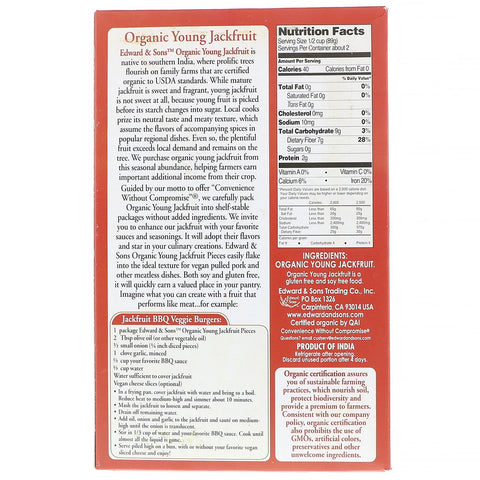 Edward & Sons, Yaca tierna, trozos sin condimentar, 7 oz (200 g)