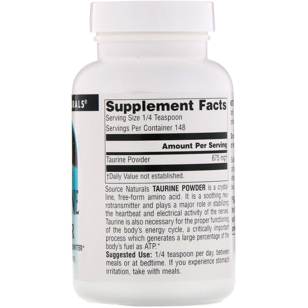 Source Naturals, Taurine Powder, 3.53 oz (100 g)