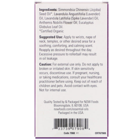 Now Foods, Roll-on para aliviar la cabeza, 1/3 fl oz (10 ml)