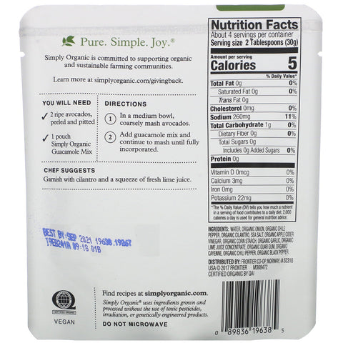 Simply, mezcla de guacamole, 4 oz (113 g)