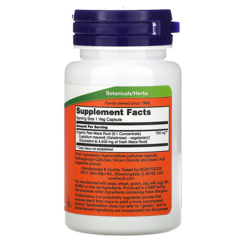 Now Foods, Raw Maca, 750 mg, 30 vegetabilske kapsler