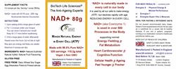 BioTech Life Sciences NAD+ 80 grams Anti-Ageing Ultra Pure >99.5% + Natural Citrus