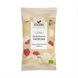 Foodin FI Organic Raw White Chocolate Raspberry 50G