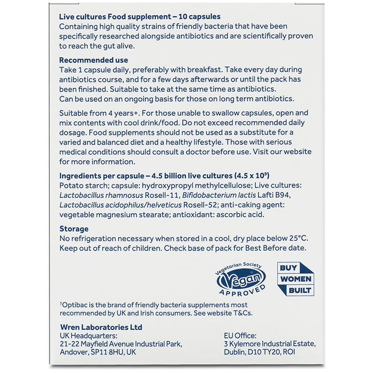 Optibac Probiotics For Those on Antibiotics 10 capsule