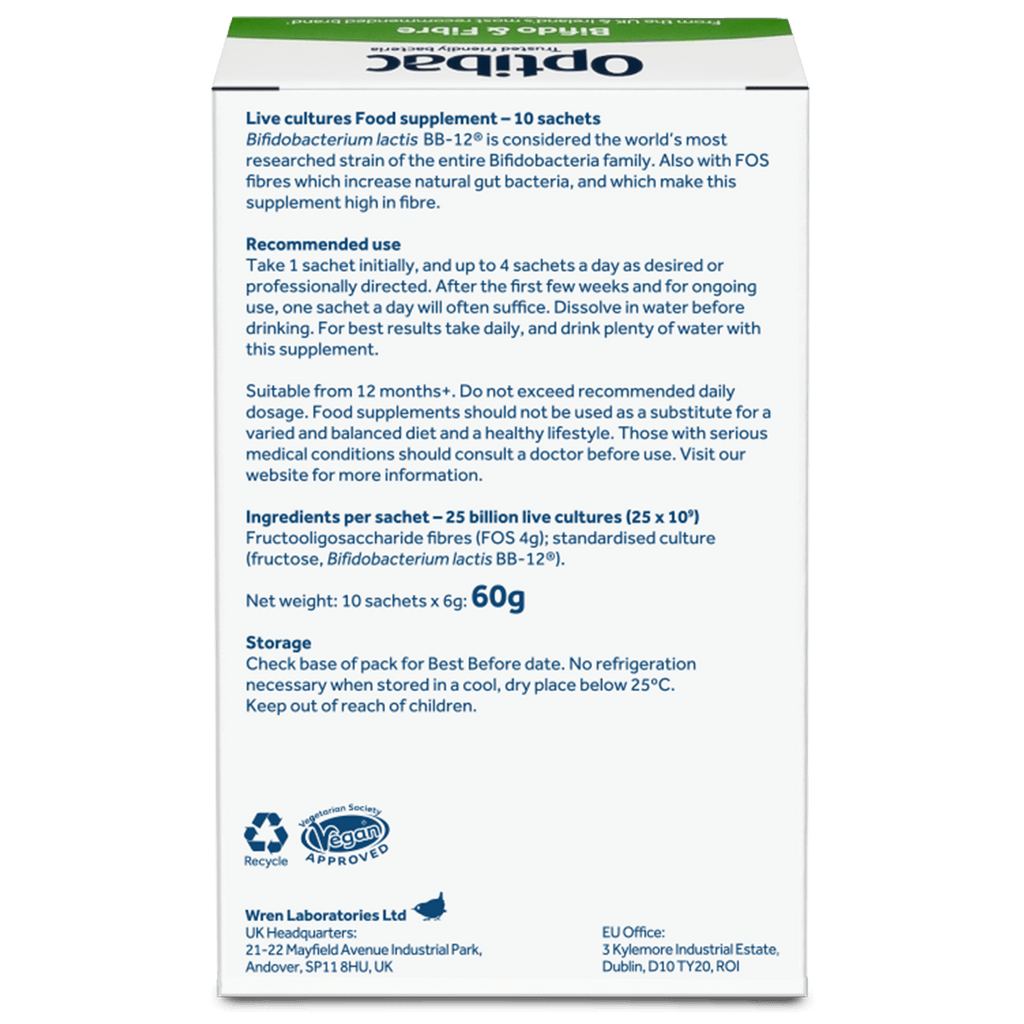 Optibac Probiotics Bifidobacteria & Fibre 10 sachet