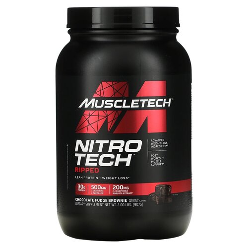 MuscleTech, Nitro-Tech Ripped, Chocolate Fudge Brownie - 907g